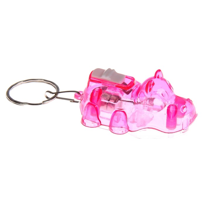 Фонарик свет на кольце "Бегемотик" МИКС 4,7х3,1х2,3 см