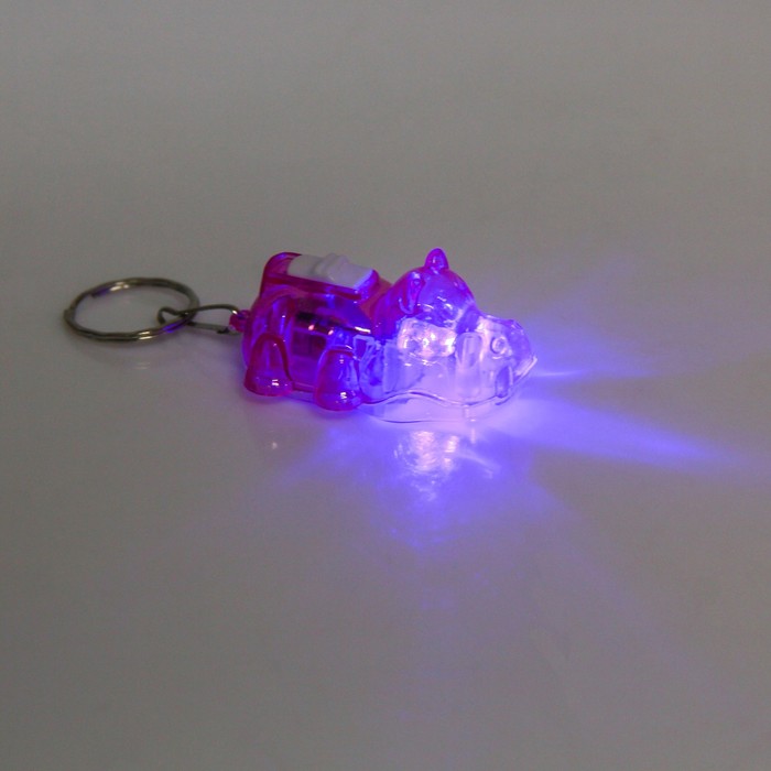 Фонарик свет на кольце "Бегемотик" МИКС 4,7х3,1х2,3 см