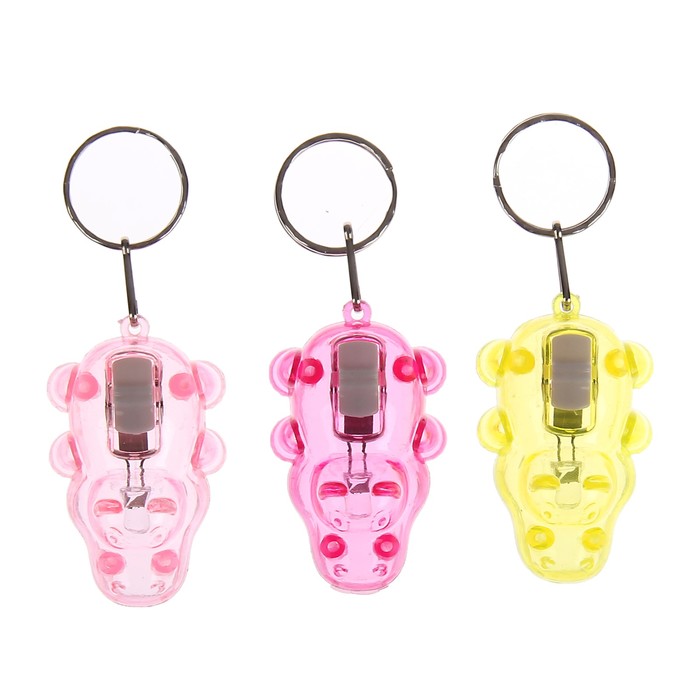 Фонарик свет на кольце "Бегемотик" МИКС 4,7х3,1х2,3 см