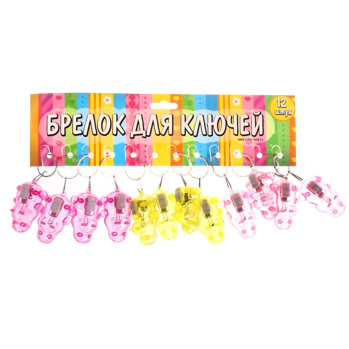 Фонарик свет на кольце "Бегемотик" МИКС 4,7х3,1х2,3 см