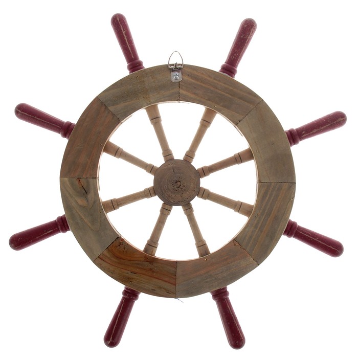 Штурвал интерьерный, 4 заплатки, коричневый, 37*37см