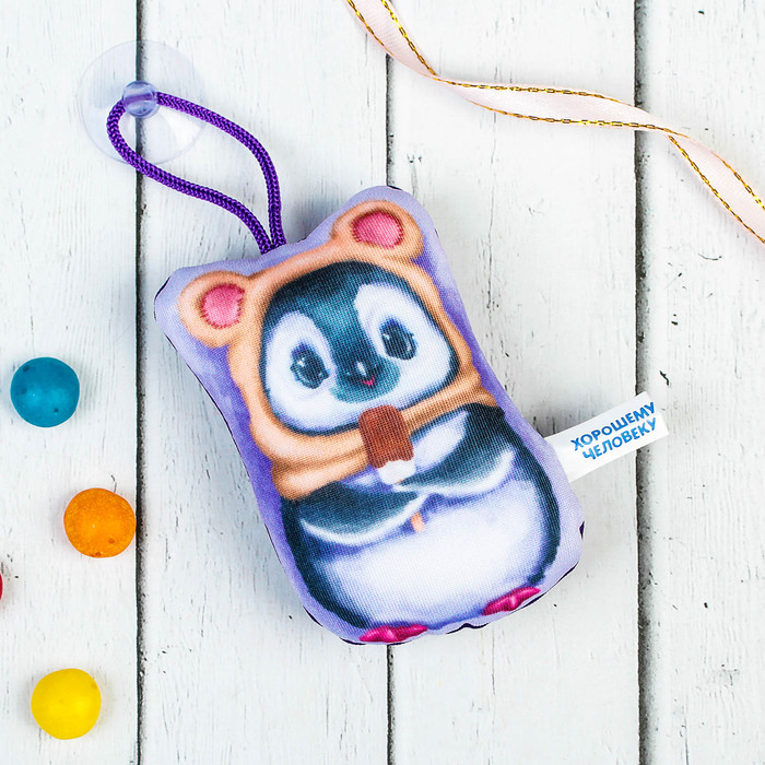 Брелок-антистресс на присоске "Пингвинчик", 7 х 10 см