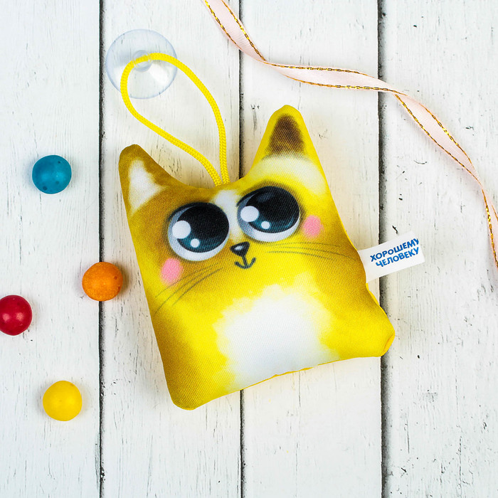 Брелок-антистресс на присоске "Котик", 8 х 10 см