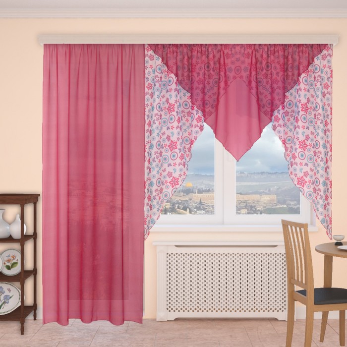 Шторы кухонные "Квартет", 140х250 см-1 шт., 160х300 см-1 шт., цвет 148