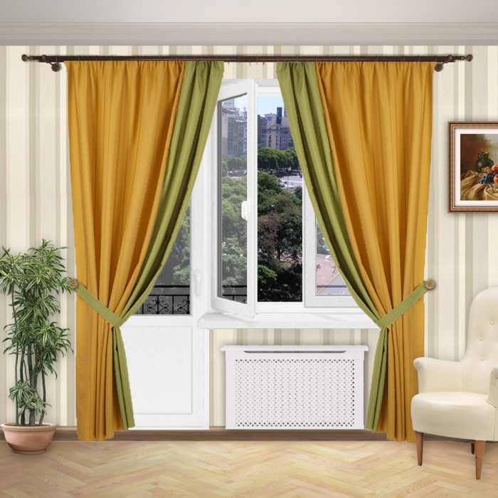 Шторы "Мечта", размер 180х280 см-2 шт, подхваты-2 шт., цвет 648