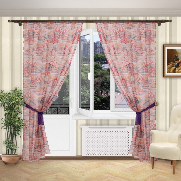 Шторы "Уют", размер 150х260 см-2 шт., 2 подхвата, цвет 187