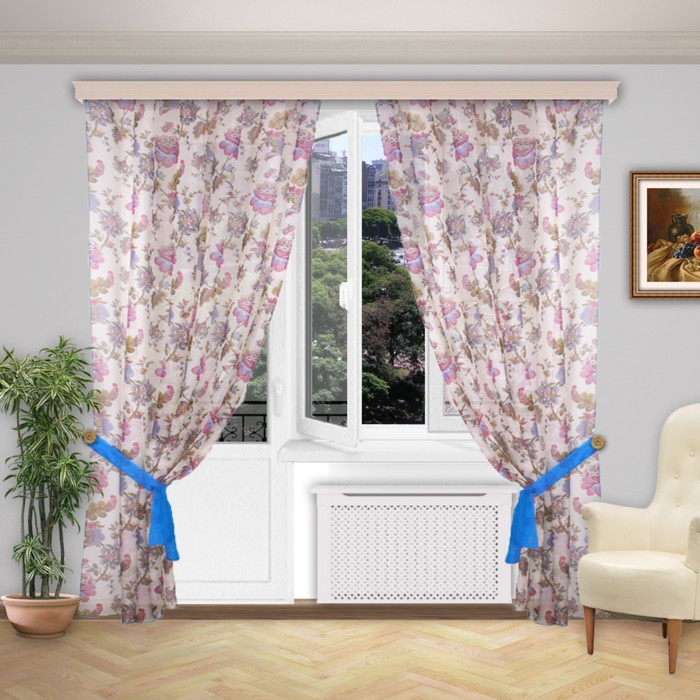 Шторы "Уют", размер 150х260 см-2 шт., 2 подхвата, цвет 189