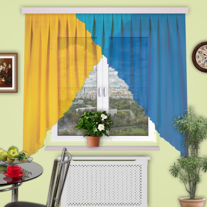 Штора кухонная "Дуэт Лайт", размер 160х400 см-1 шт, цвет 6