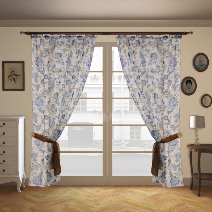 Шторы "Уют", размер 150х260 см-2 шт., 2 подхвата, цвет 150