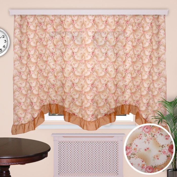 Штора кухонная "Ласточка", размер 160х280 см-1 шт., цвет 206