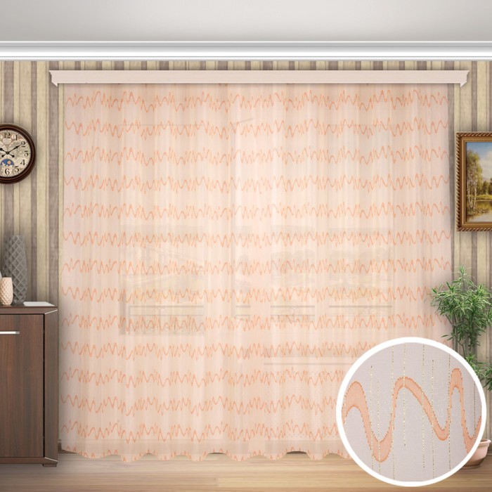 Штора "Мелодия", размер 280х400 см-1 шт., органза, цвет 537