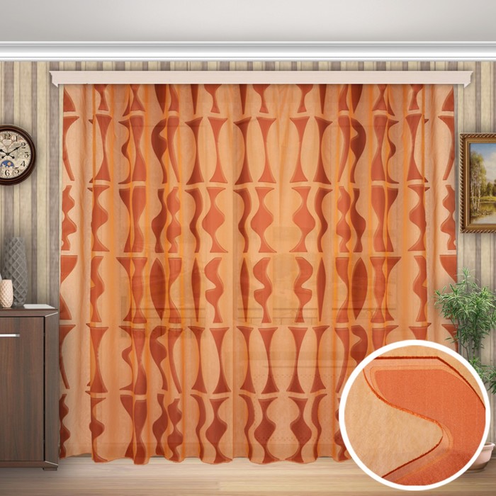 Штора "Мелодия", размер 280х400 см-1 шт., органза, цвет 544