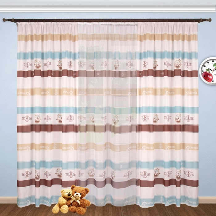 Шторы "Альянс плюс", размер 150х260 см-2 шт., 260х300 см-1 шт., цвет 1295