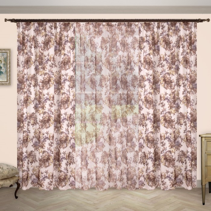 Шторы "Альянс плюс", размер 150х260 см-2 шт., 260х300 см-1 шт., цвет 1296