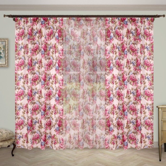 Шторы "Альянс плюс", размер 150х260 см-2 шт., 260х300 см-1 шт., цвет 1299