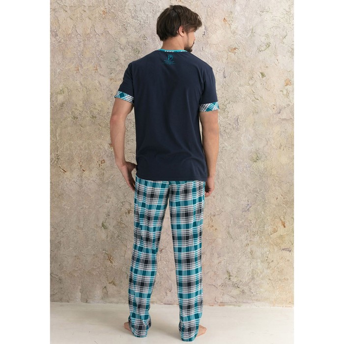 Комплект мужской (футболка, брюки) PDK-179 цвет тёмно-синий, р-р 46