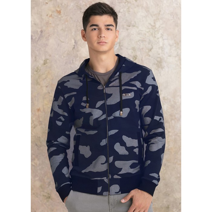 Толстовка мужская MT-119 цвет тёмно-синий, р-р 50