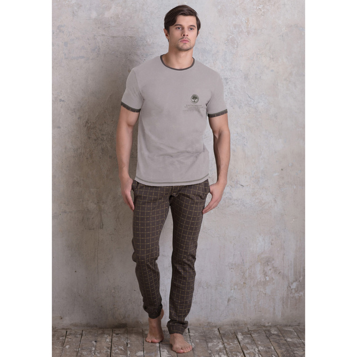 Комплект мужской (футболка, брюки) PDK-169 цвет серый, р-р 50