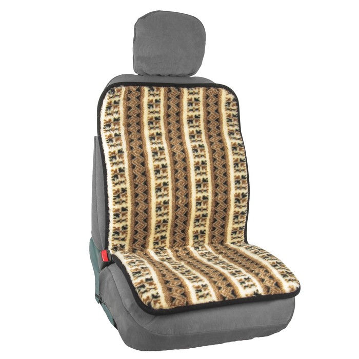 Накидка на сидение "Узоры", овчина 65%, 120х50 см