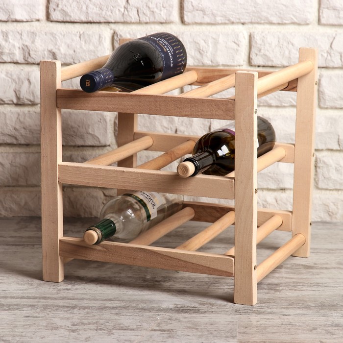 Подставка под бутылки, 35 х 30 см, массив бука