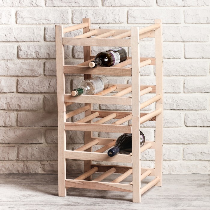 Подставка под бутылки, 35 х 30 см, массив бука