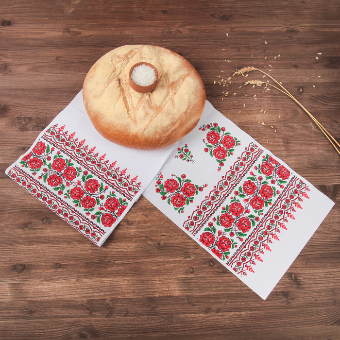 Рушник с орнаментом "Цветы", 150 х 24 см