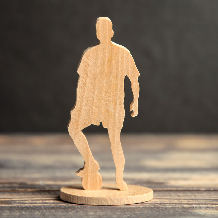 Заготовка под декупаж, "Футболист", массив бука, 13 см