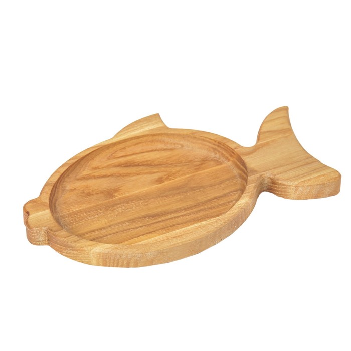 Тарелка деревянная "Рыбка", массив ясеня, 20 х 12 см