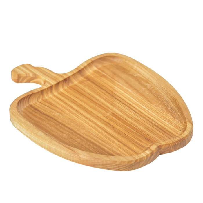 Тарелка деревянная "Яблоко", массив ясеня, 25 х 20 см