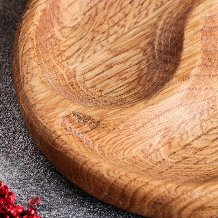 Тарелка для закусок "Инь-Янь", массив ясеня, 15 х 15 см