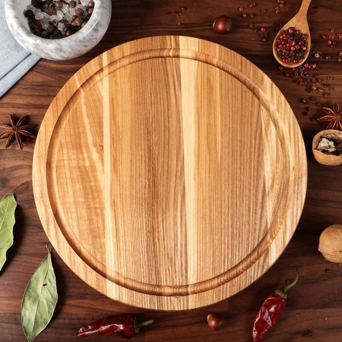 Тарелка для закусок "Инь-Янь", массив ясеня, 25 х 25 см