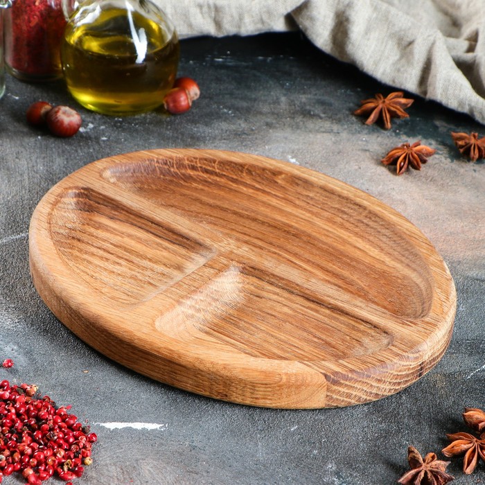 Тарелка для закусок "Овальная", массив ясеня, 25 х 20 см