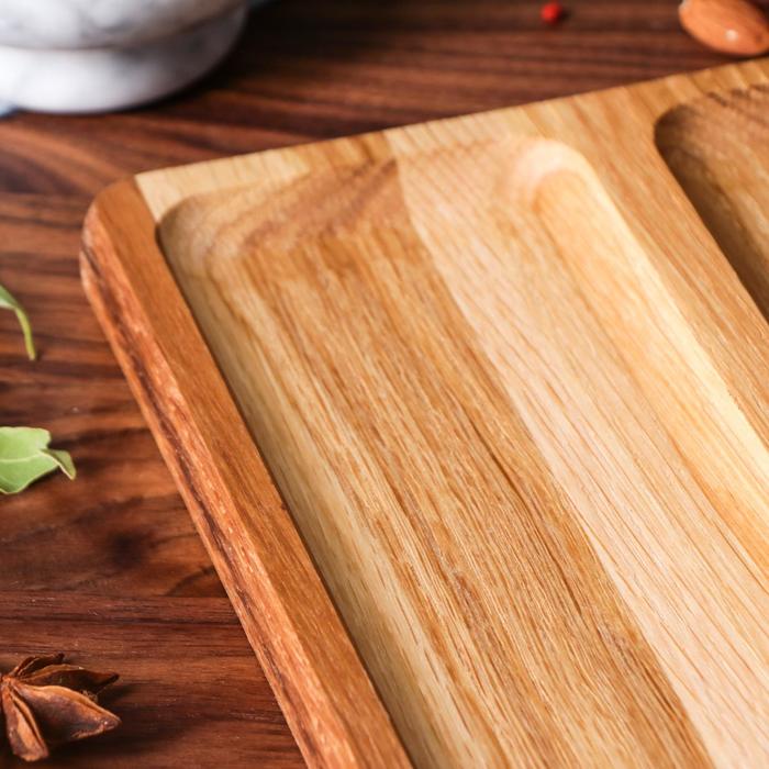 Тарелка для закусок "Квадрат", массив ясеня, 25 х 20 см