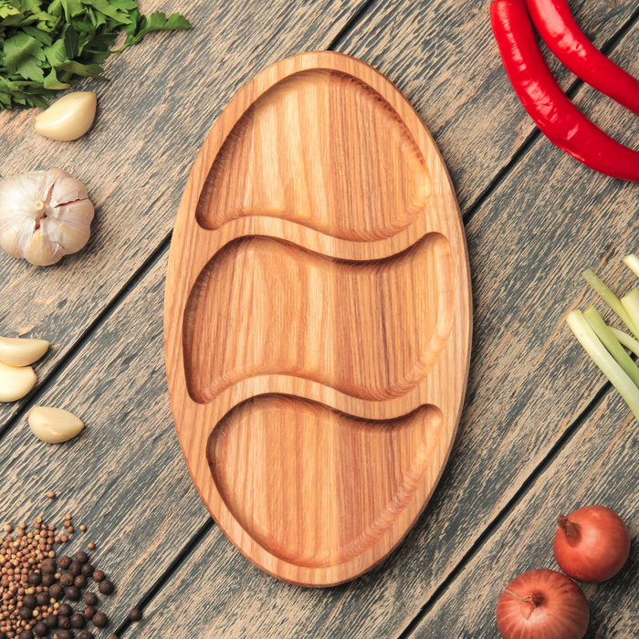 Тарелка для соусов, массив ясеня, 25 х 15 см