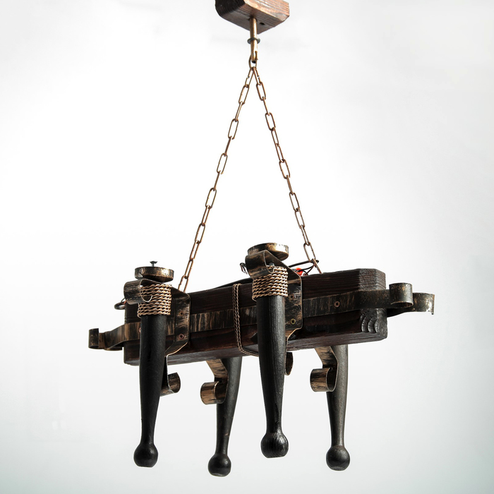 Люстра деревянная "Ходор", 4 лампы