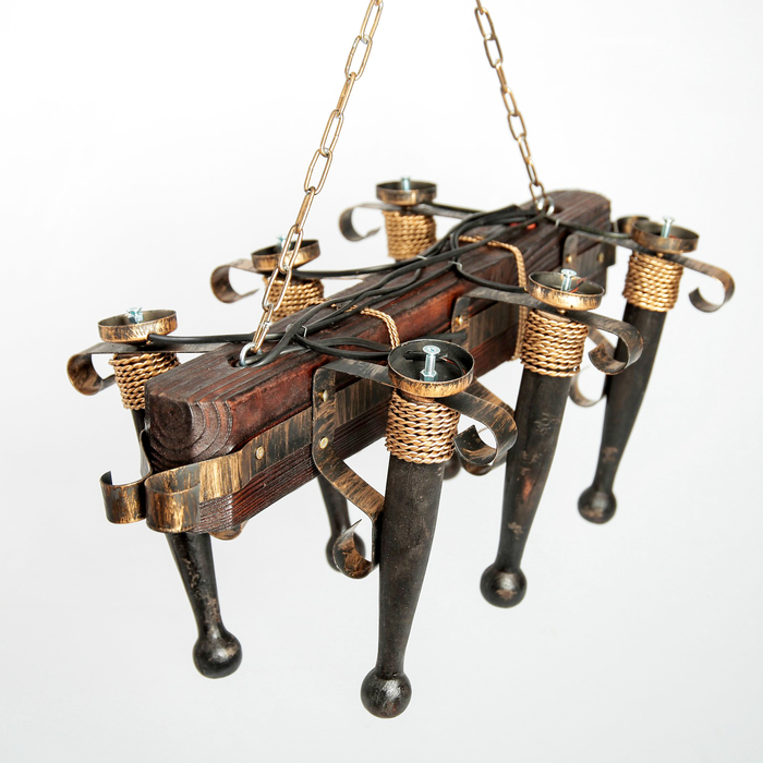 Люстра деревянная "Ходор", 6 ламп