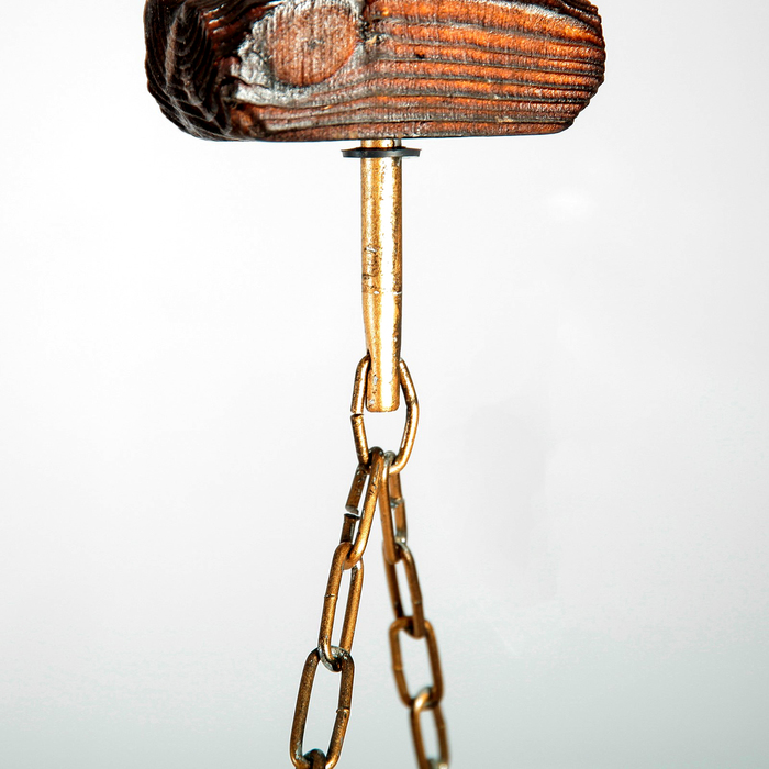 Люстра деревянная "Ходор", 6 ламп