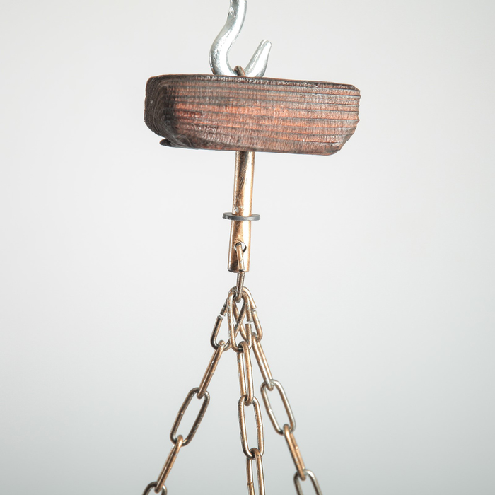 Люстра деревянная "Дракон", 3 лампы