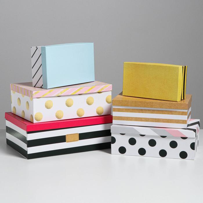 Набор подарочных коробок 6 в 1 «Стиль» 34,5 х 25 х 12,5 см – 22,5 х 12,5 х 7,5 см