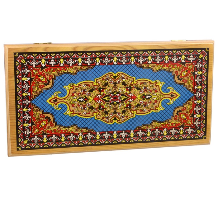 Настольная игра 2 в 1 "Сирия Голубые": нарды, шашки (доска дерево 49х49 см)