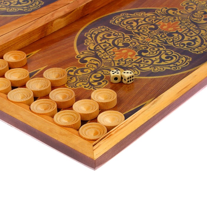 Настольная игра 2 в 1 "Сирия Тадж Махал": нарды шашки (доска дерево 49х49 см)