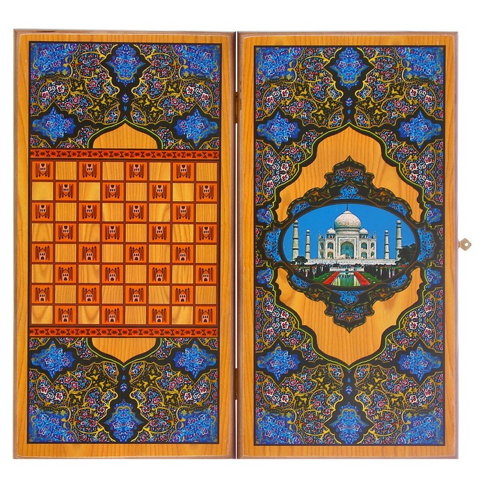 Настольная игра 2 в 1 "Сирия Тадж Махал": нарды шашки (доска дерево 49х49 см)