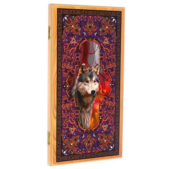 Настольная игра 2 в 1 "Сирия Волк": нарды, шашки (доска дерево 49х49 см)