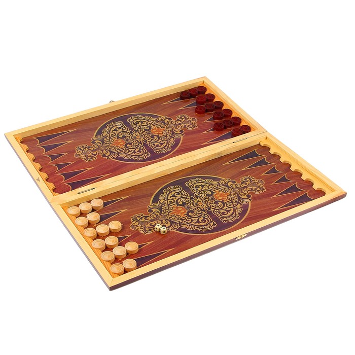 Настольная игра 2 в 1 "Сирия Зеленые": нарды, шашки (доска дерево 60х60 см)