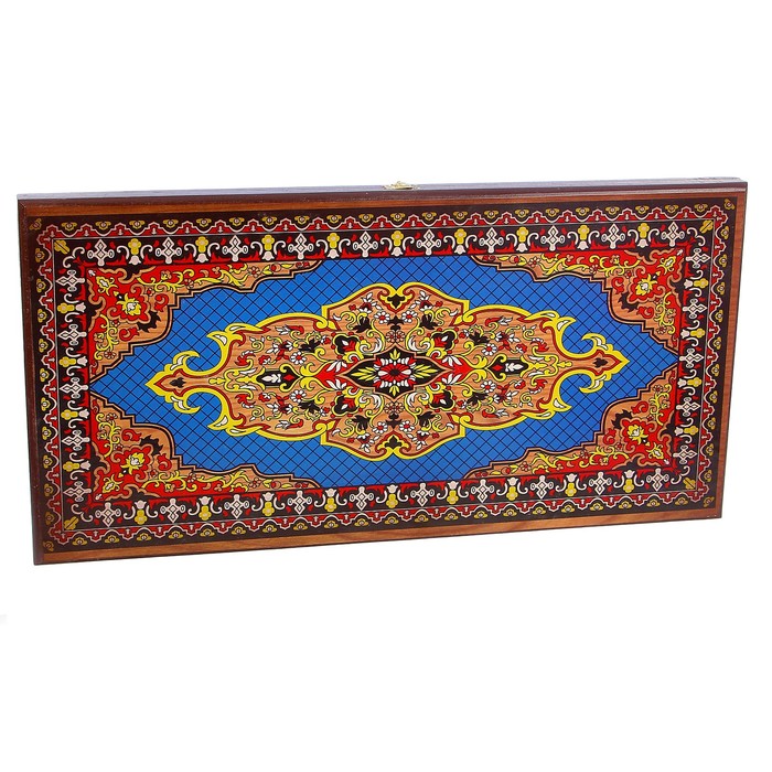 Настольная игра 2 в 1 "Сирия Голубые": нарды, шашки (доска дерево 60х60 см)