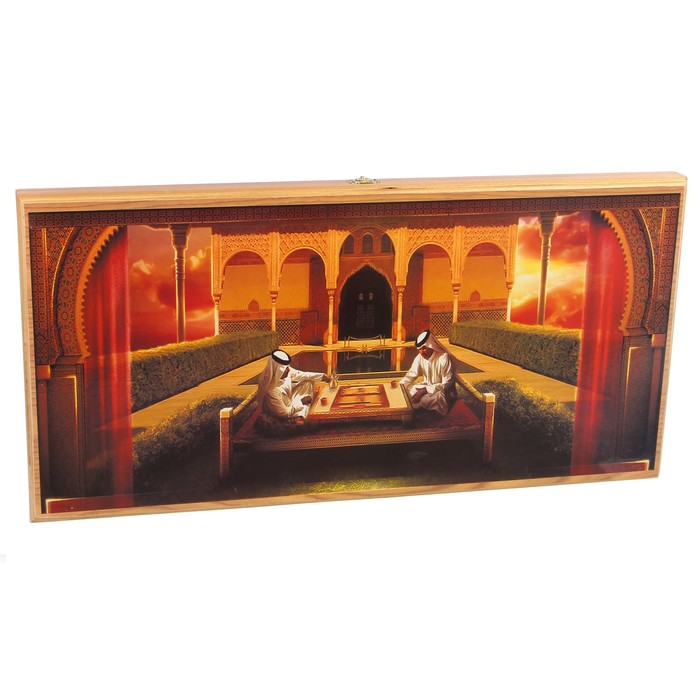 Настольная игра 2 в 1 "Сирия Шейхи": нарды, шашки (доска дерево 60х60 см)