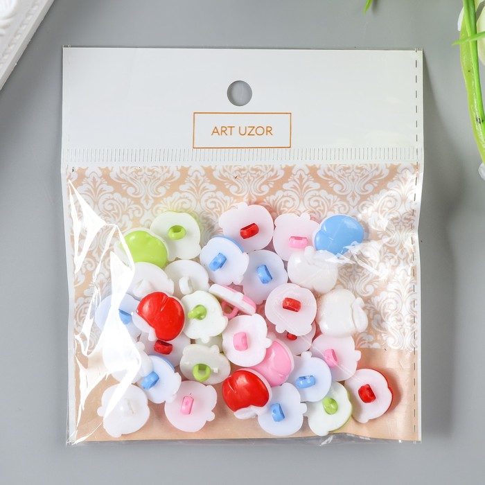 Набор пуговиц декоративных пластик "Яблочки" (набор 32 шт) 1,3х1,5 см