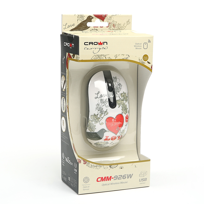 Мышь CROWN CMM-926W (flower), беспроводная
