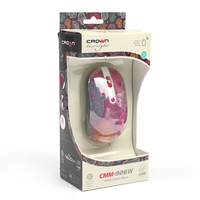 Мышь CROWN CMM-926W (hand), беспроводная