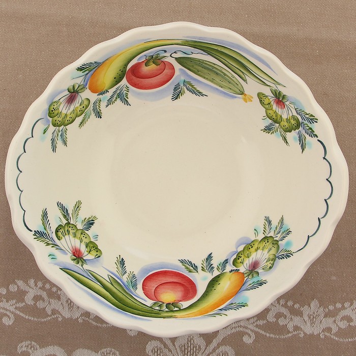 Салатник «Королева», зелёный лук, 0,7 л, 20×20×8 см, 1 сорт